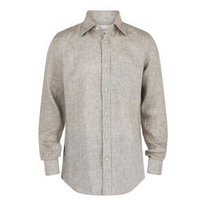 Slowear Glanshirt Linen Dress Shirt Brown Mens